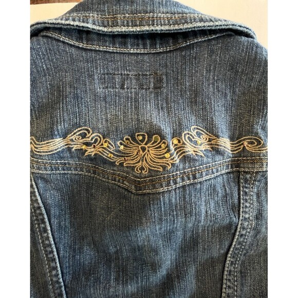 PARIS BLUES Girls Denim Jacket Embroider Rhinestones Size Large 12 to 14 - Picture 4 of 6